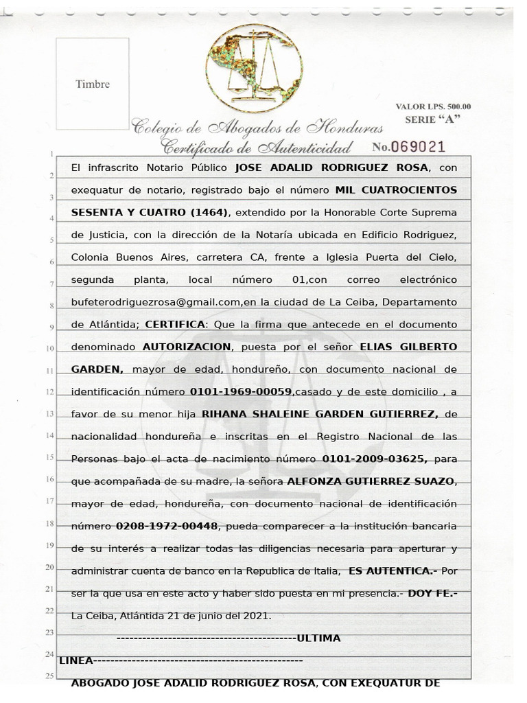 Autentica Formato Adalid | PDF