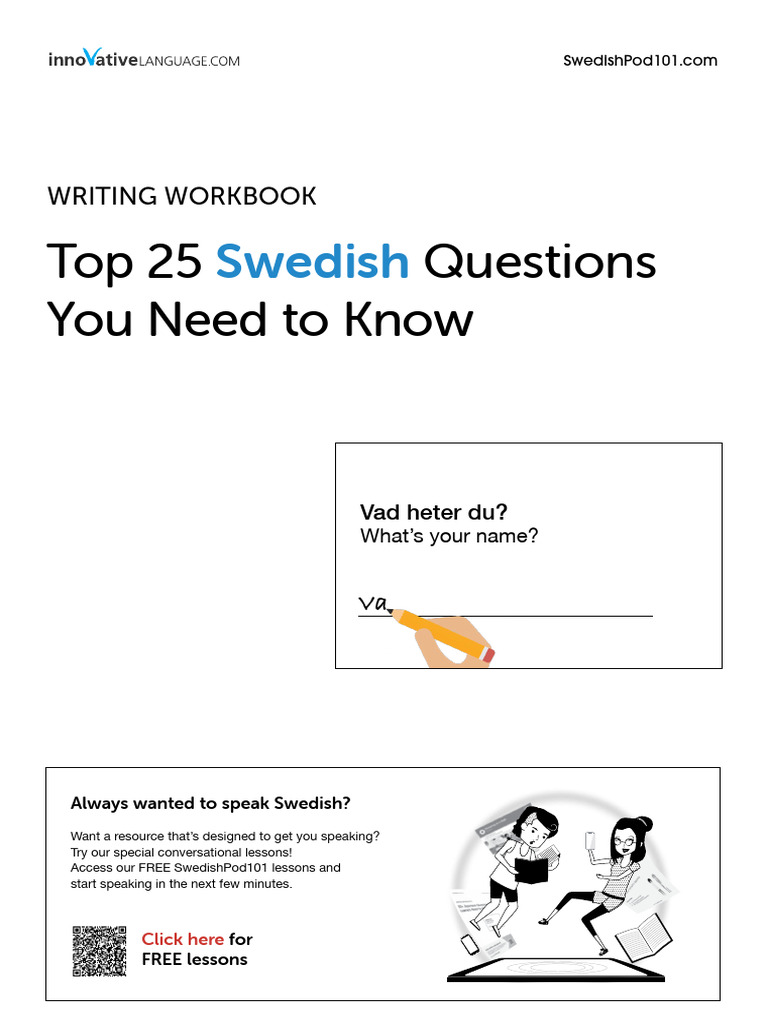 Top 25 Essential Swedish Questions Workbook | PDF | Second Language ...