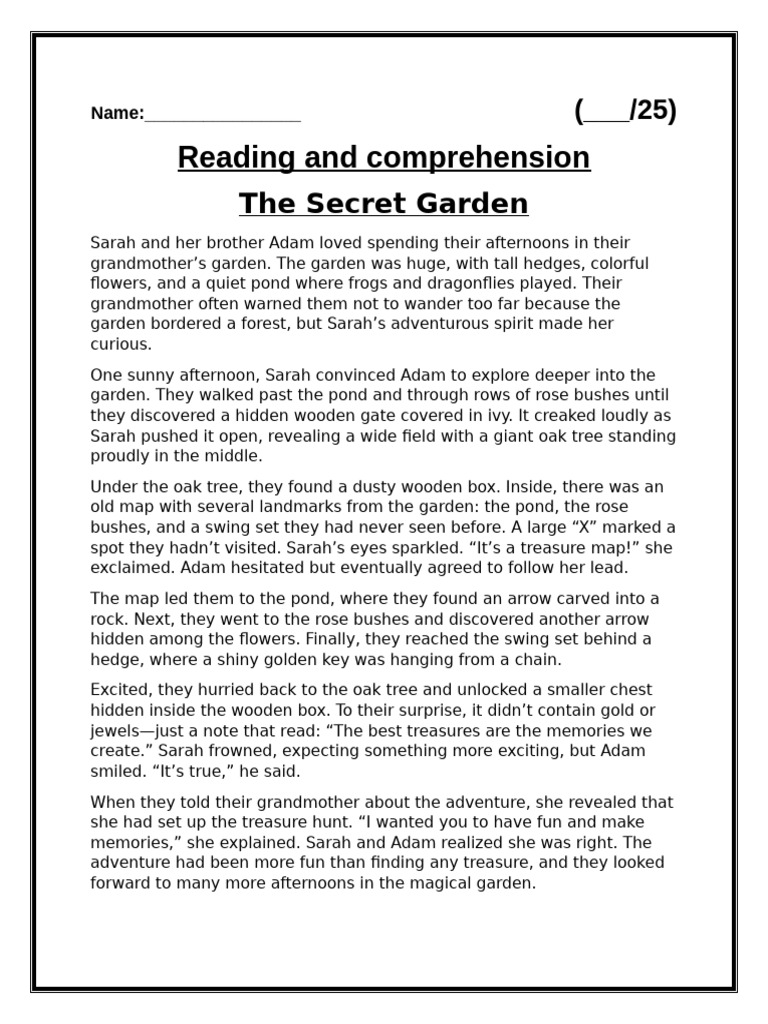 Grade 6 Comprehension Pdf