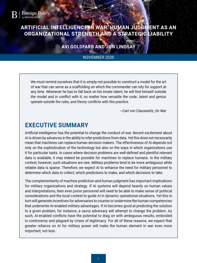 Artificial Intelligence in War | PDF | Artificial Intelligence ...