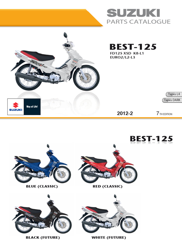Catálogo de Piezas Suzuki FD125 XSD | PDF | Coche | Vehículo de motor