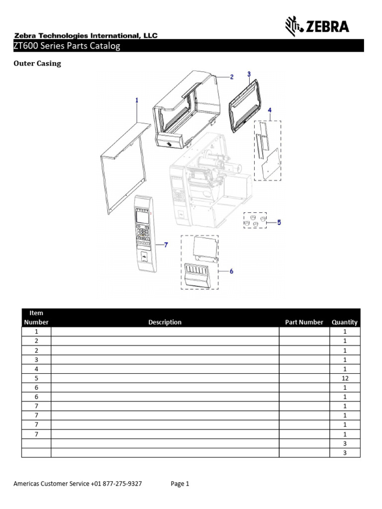 ZT600 Series Parts Catalog | PDF | Printer (Computing) | Radio ...