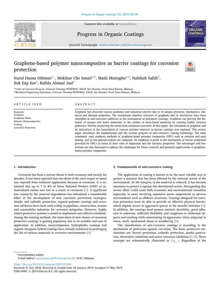 Graphene Polymer Nanocomposites for Corrosion | PDF | Graphene ...