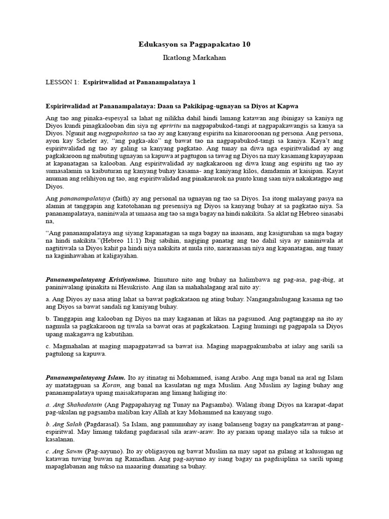 EsP 10 Q3 | PDF