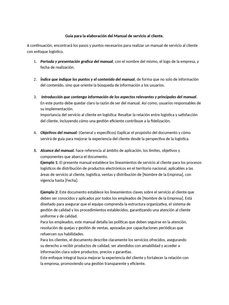 Cómo Elaborar Un Manual Del Servicio Al Cliente | PDF | Business ...
