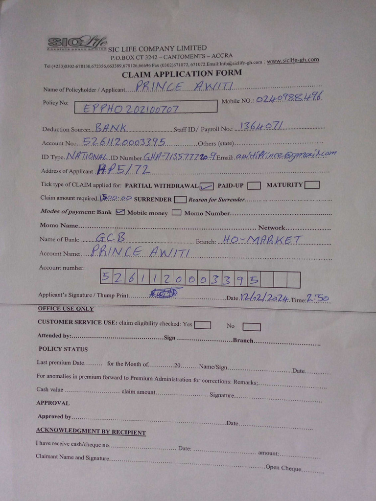 Claim Form-WPS Office | PDF
