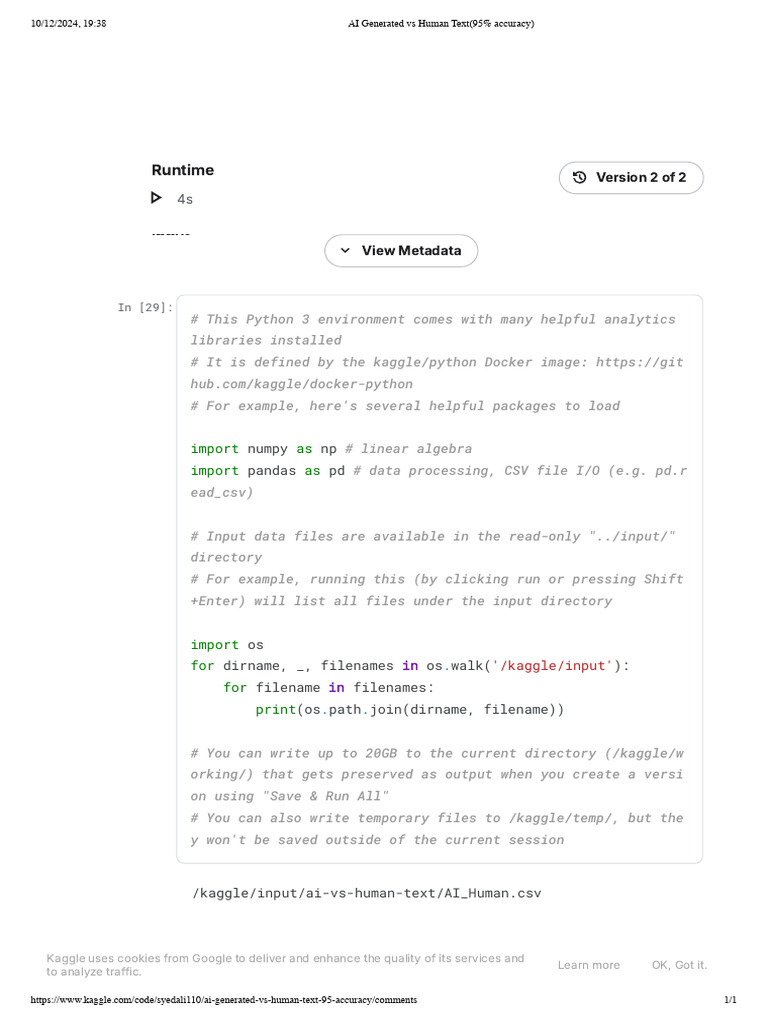 AI Generated Vs Human Text (95% Accuracy) | PDF | Filename | Computer ...