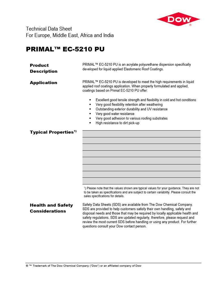 840 640 01 Primal Ec 5210 Pu | PDF | Coating | Polyurethane