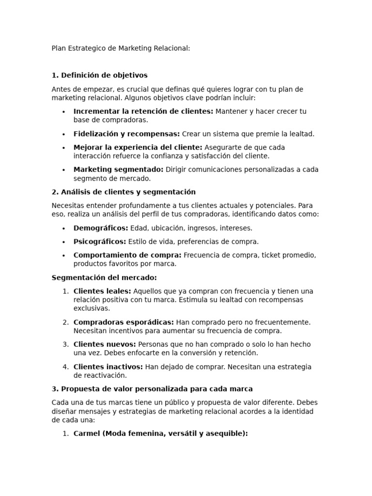 Estrategia de Marketing Relacional | PDF | Marketing | Gestión de la ...