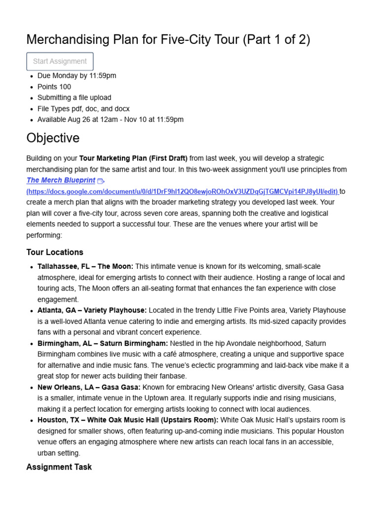 Merchandising Plan for Artist Tour | PDF | Brand | Merchandising