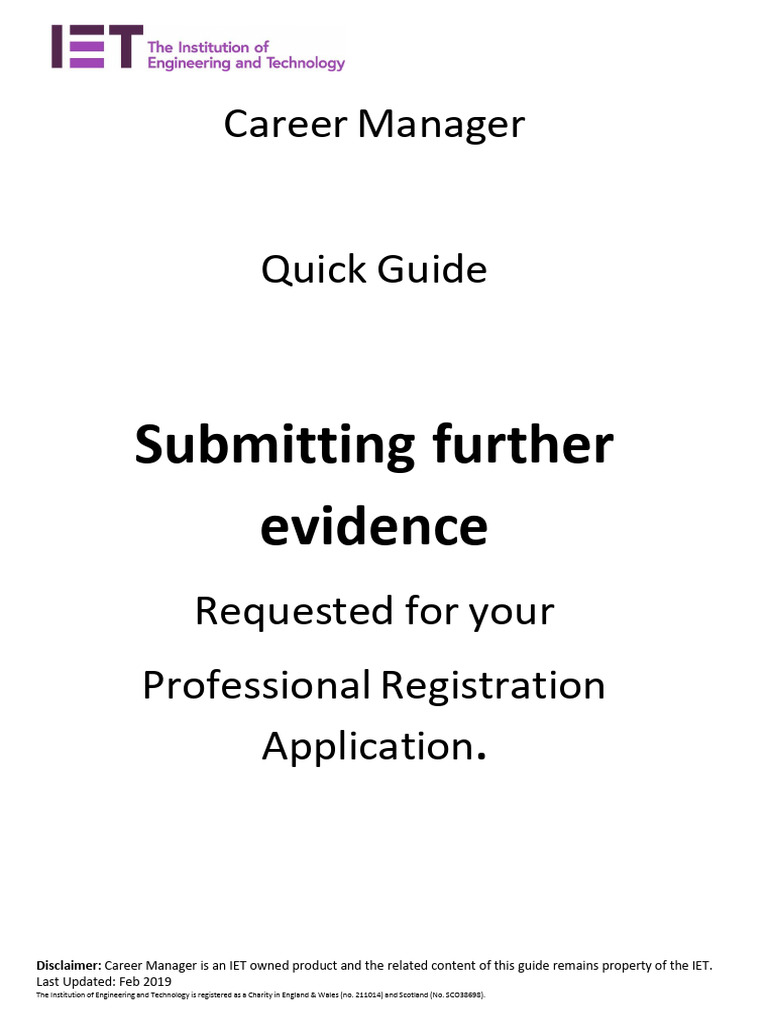 Submit Evidence for IET Registration | PDF | Computing