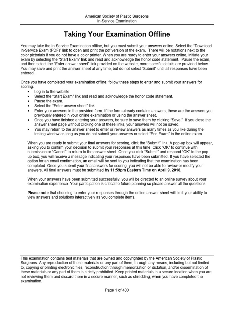 ASPS In-Service Examination Guide | PDF | Bone | Hip