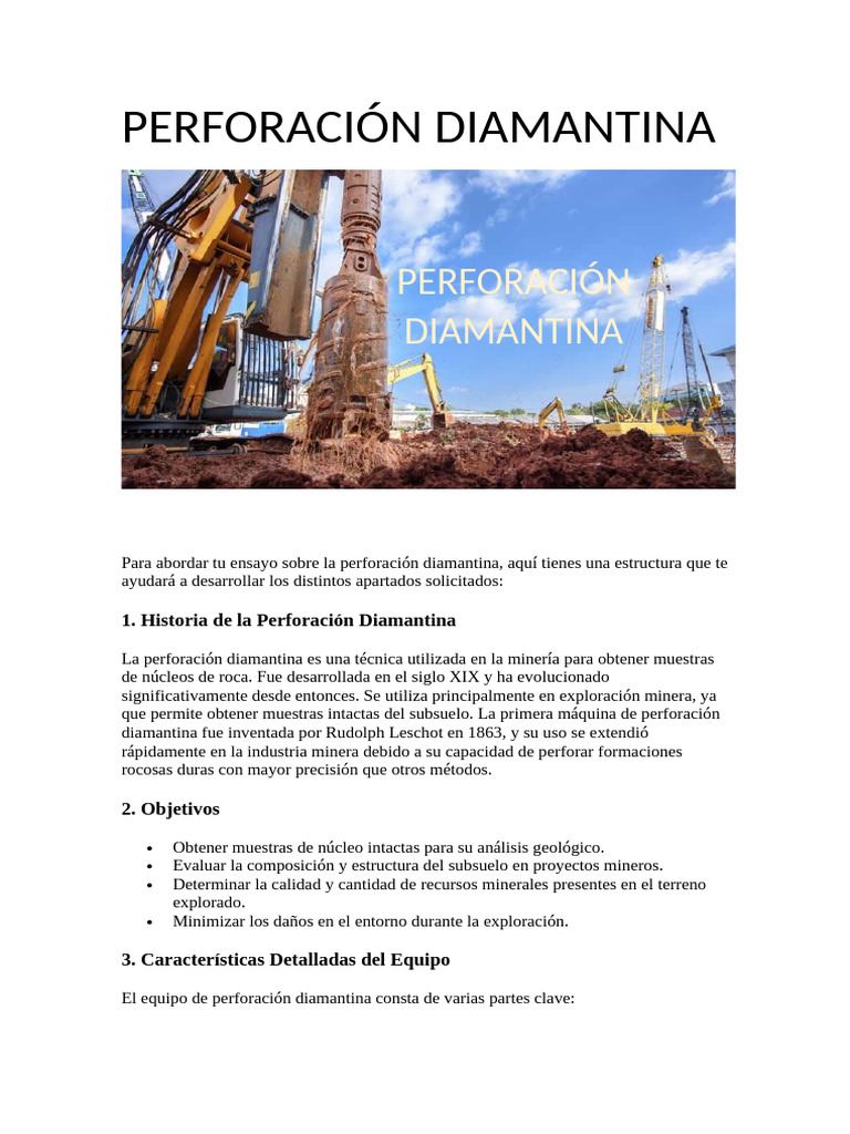 Guía Completa sobre Perforación Diamantina | PDF | Perforación | Minería