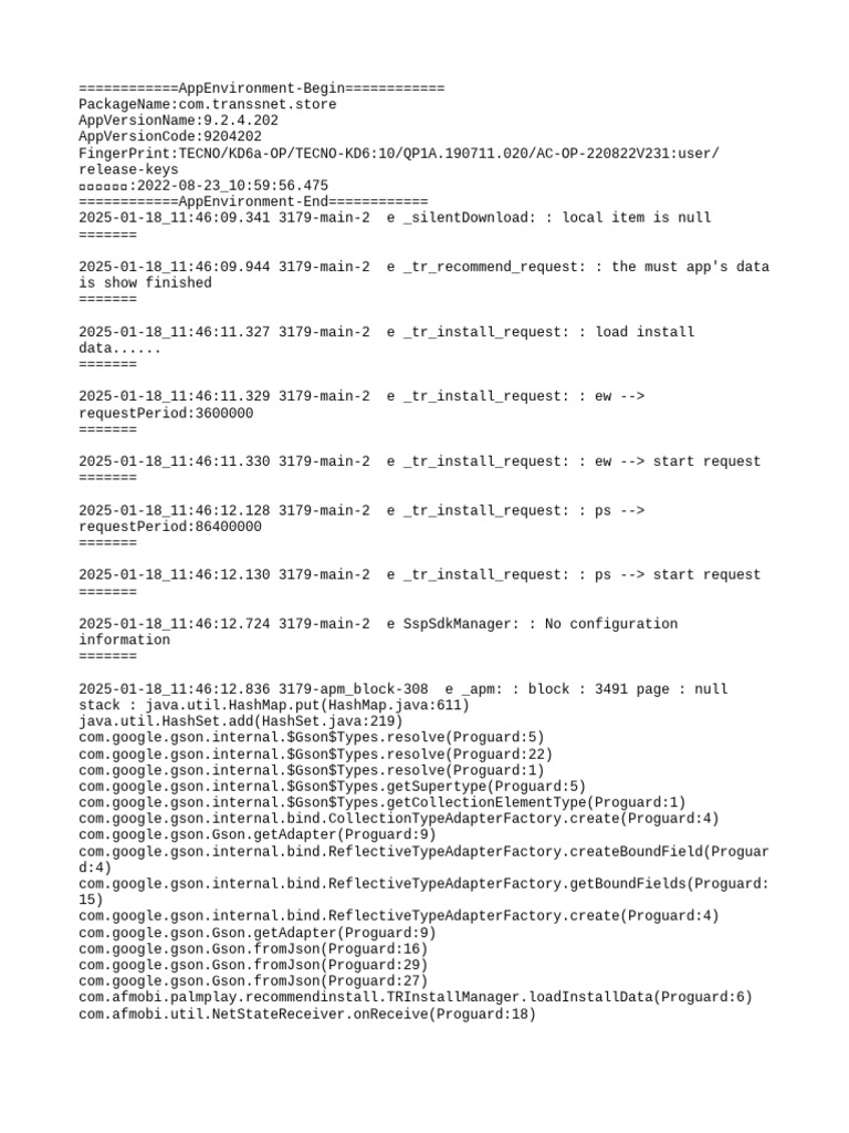 App Environment Log for com.momoklucky | PDF | Java (Programming ...