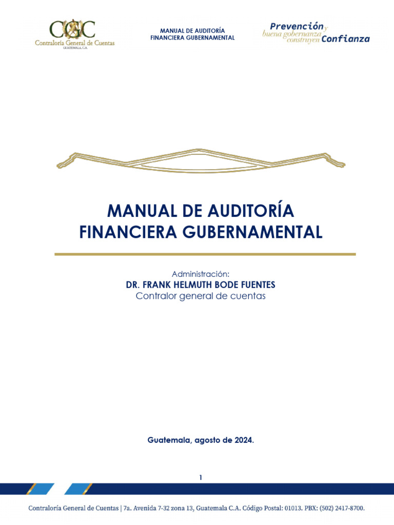 Manual de Auditoría Financiera Gubernamental | PDF | Auditoría | Contralor