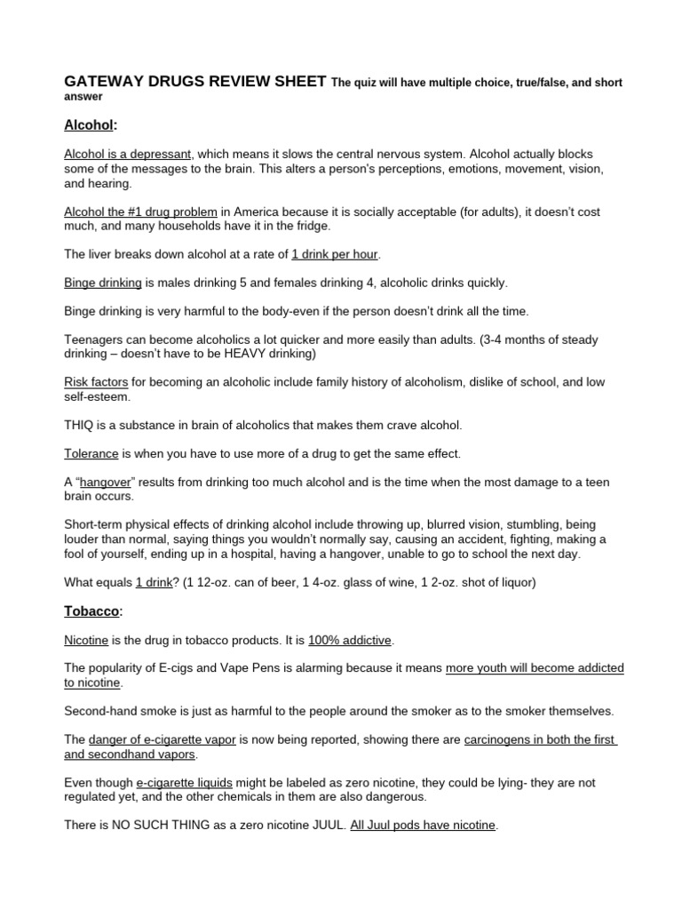 Gateway Drugs: Risks and Effects Explained | PDF | Cannabis (Drug ...