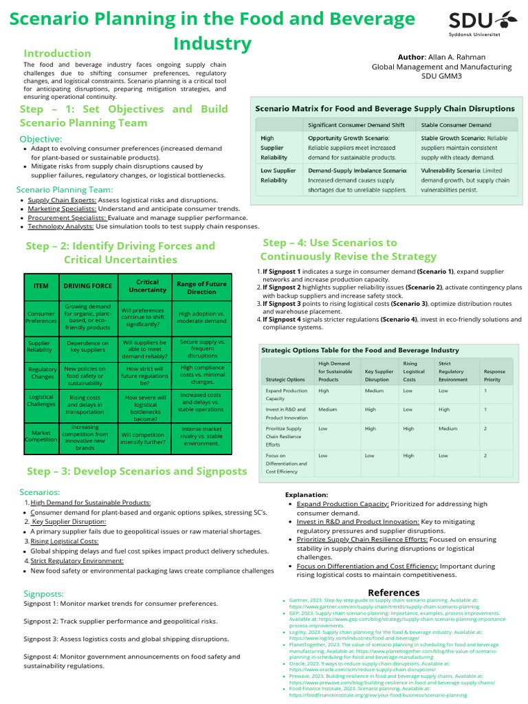 Food & Beverage Supply Chain Scenarios | PDF | Supply Chain | Logistics