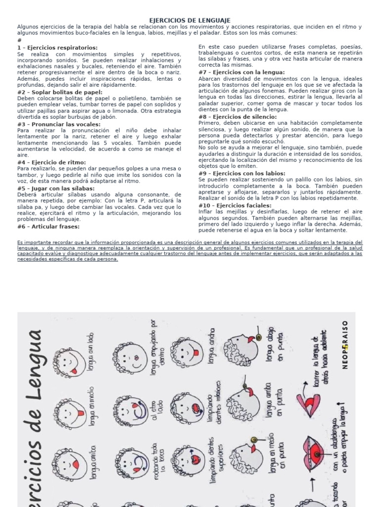 Ejercicios de Lenguaje para Niños 2-3 Años | PDF | Ritmo | Vocal
