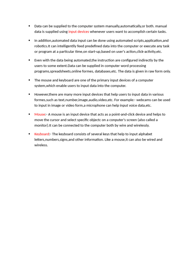 Data Input Methods in ICT 5 | PDF