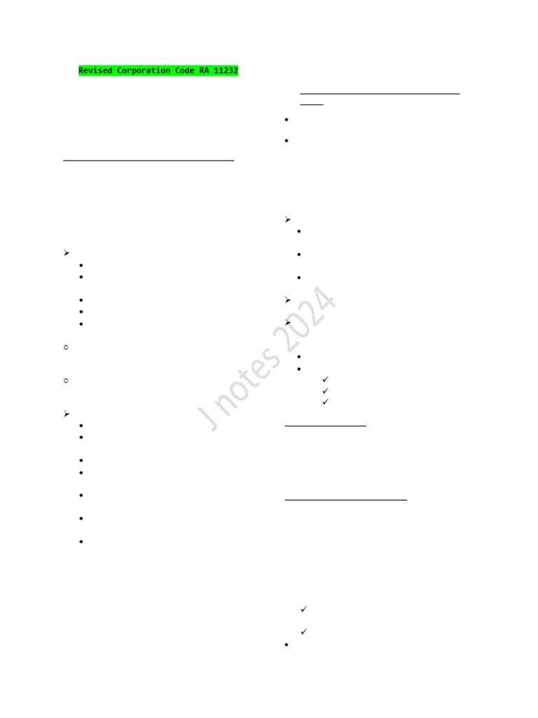 Revised Corporation Code | PDF | Corporations | Board Of Directors