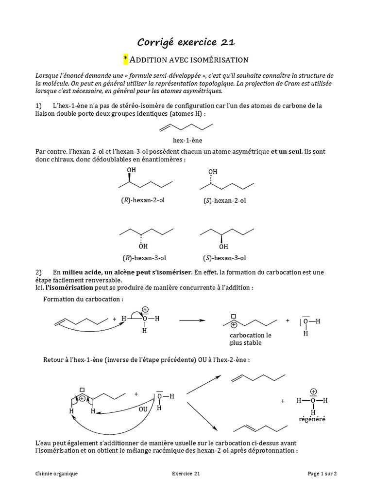 Isomérisation et hexan-3-ol en chimie | PDF | Isomère | Chimie organique
