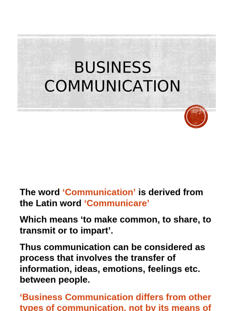 Business Communication Essentials Guide | PDF | Communication | Body ...