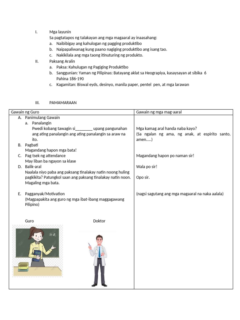 Mga layunin | PDF