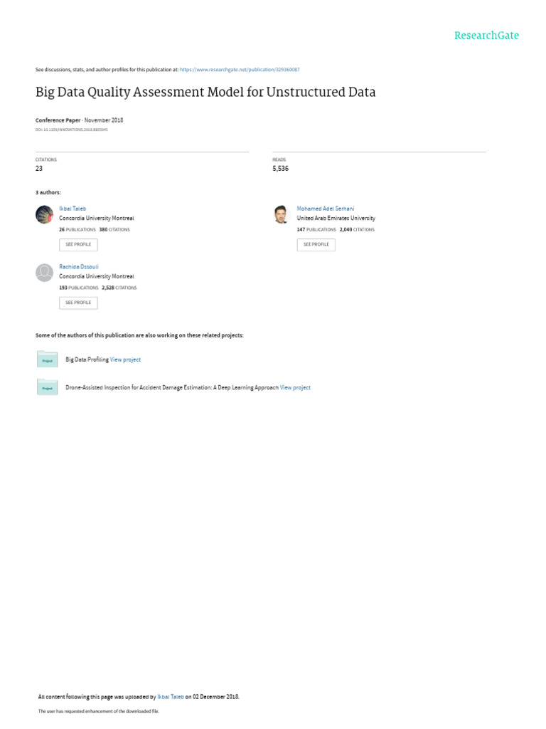 Big Data Quality Model for Unstructured Data | PDF | Big Data | Data
