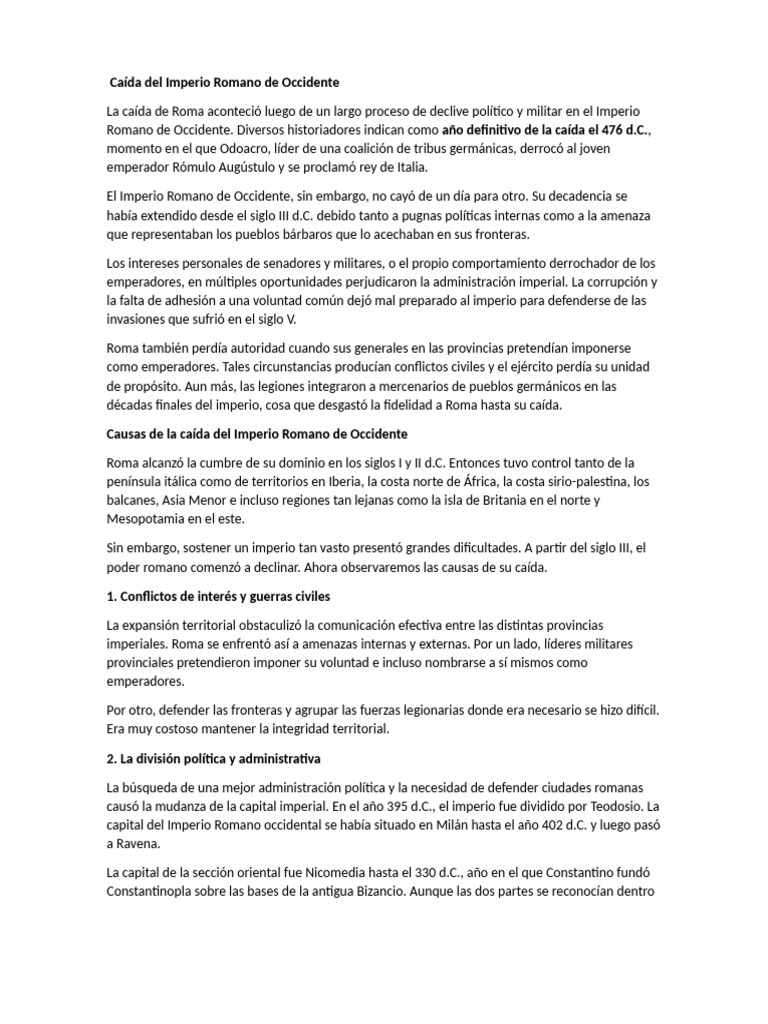 Caída Del Imperio Romano de Occidente | PDF | imperio Bizantino ...