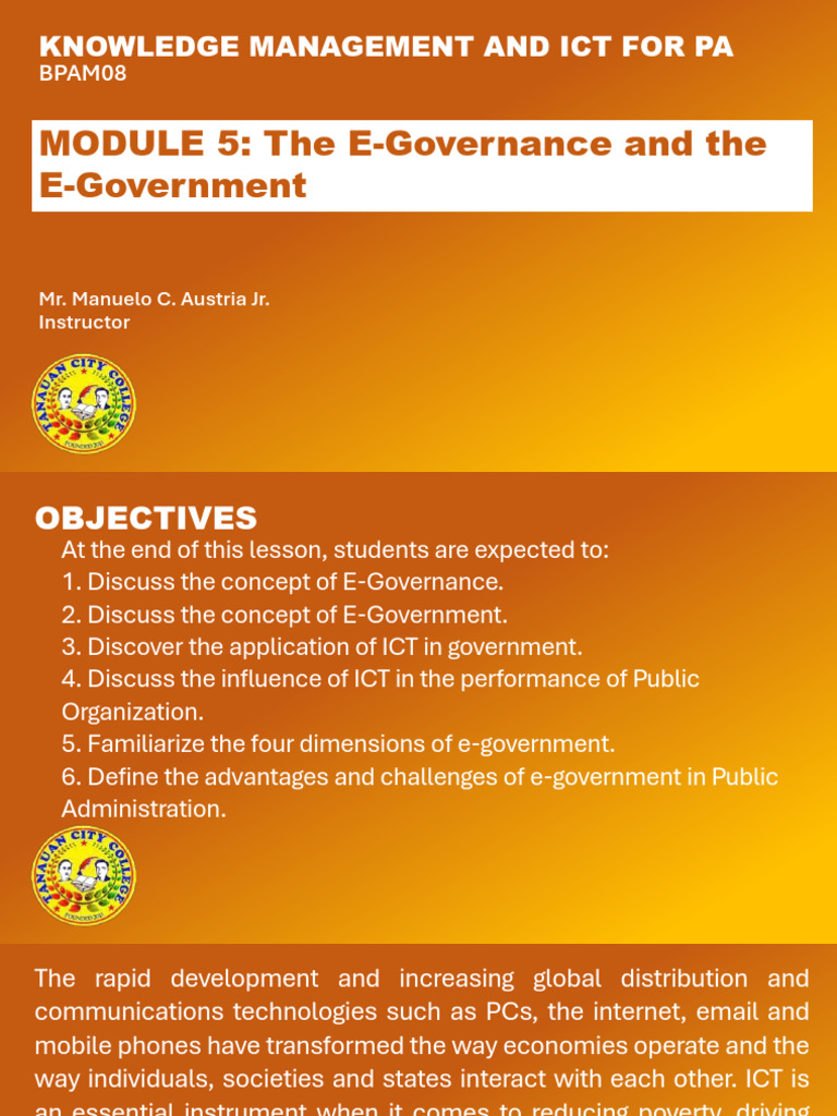 E-Governance and E-Government Overview | PDF | E Government | Public Sphere