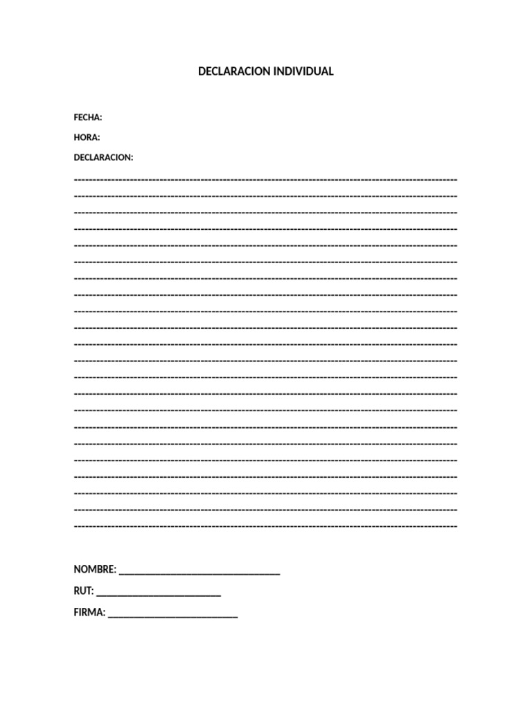 Formulario de Declaración Individual | PDF
