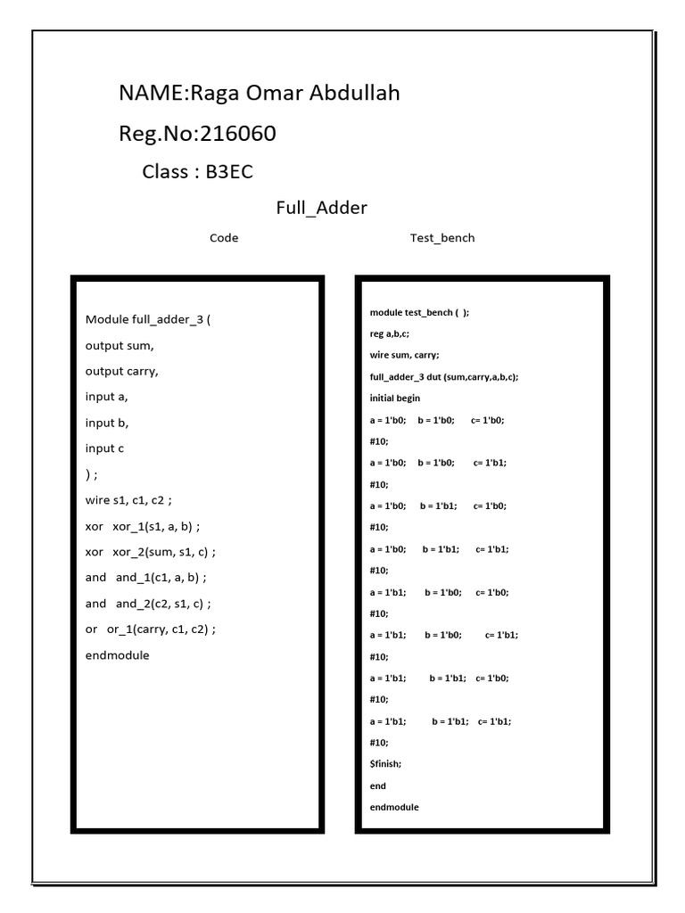 NAME:Raga Omar Abdullah Reg - No:216060: Class: B3EC | PDF