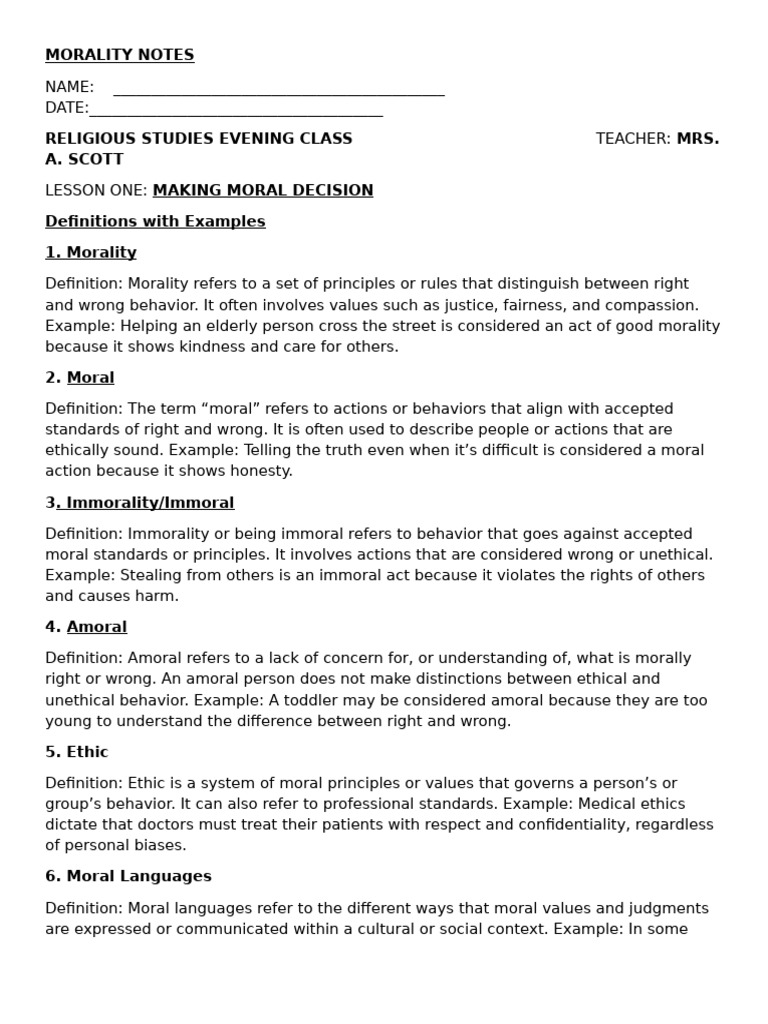 Understanding Morality and Ethics | PDF | Morality | Liberal Arts Education