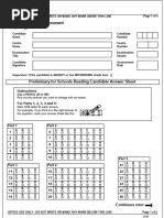 KET Reading and Writing Answer Sheet | PDF