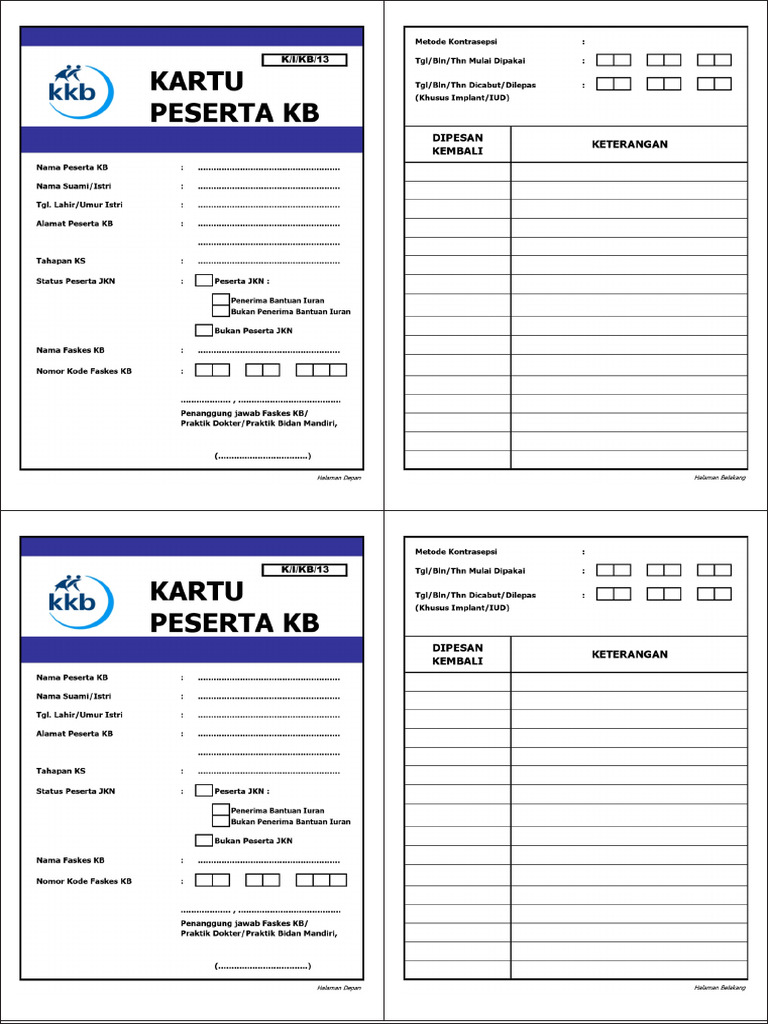 Kartu KB | PDF
