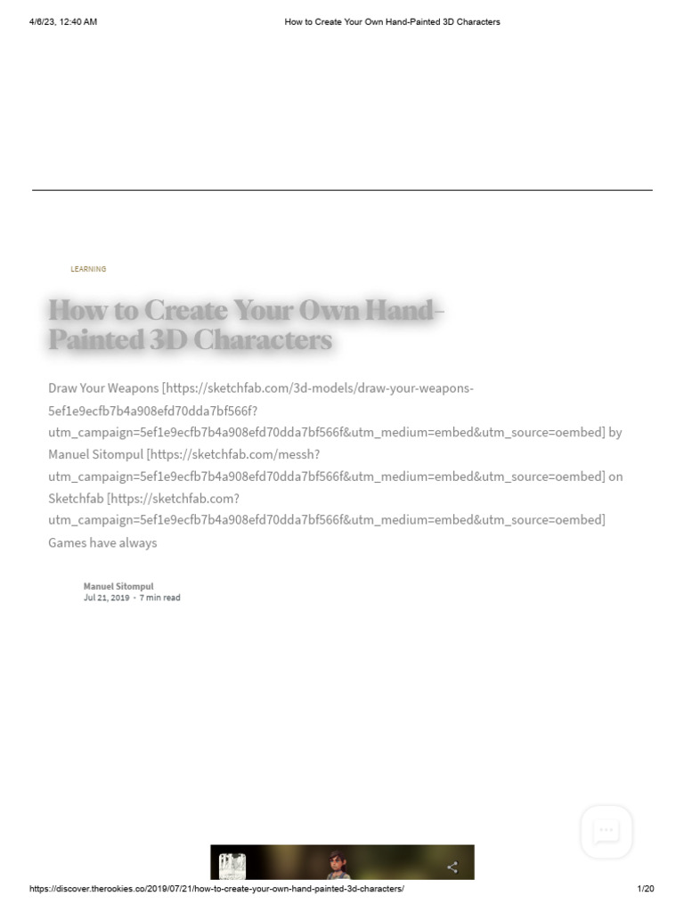 Create Hand-Painted 3D Characters | PDF | Texture Mapping | 3 D ...