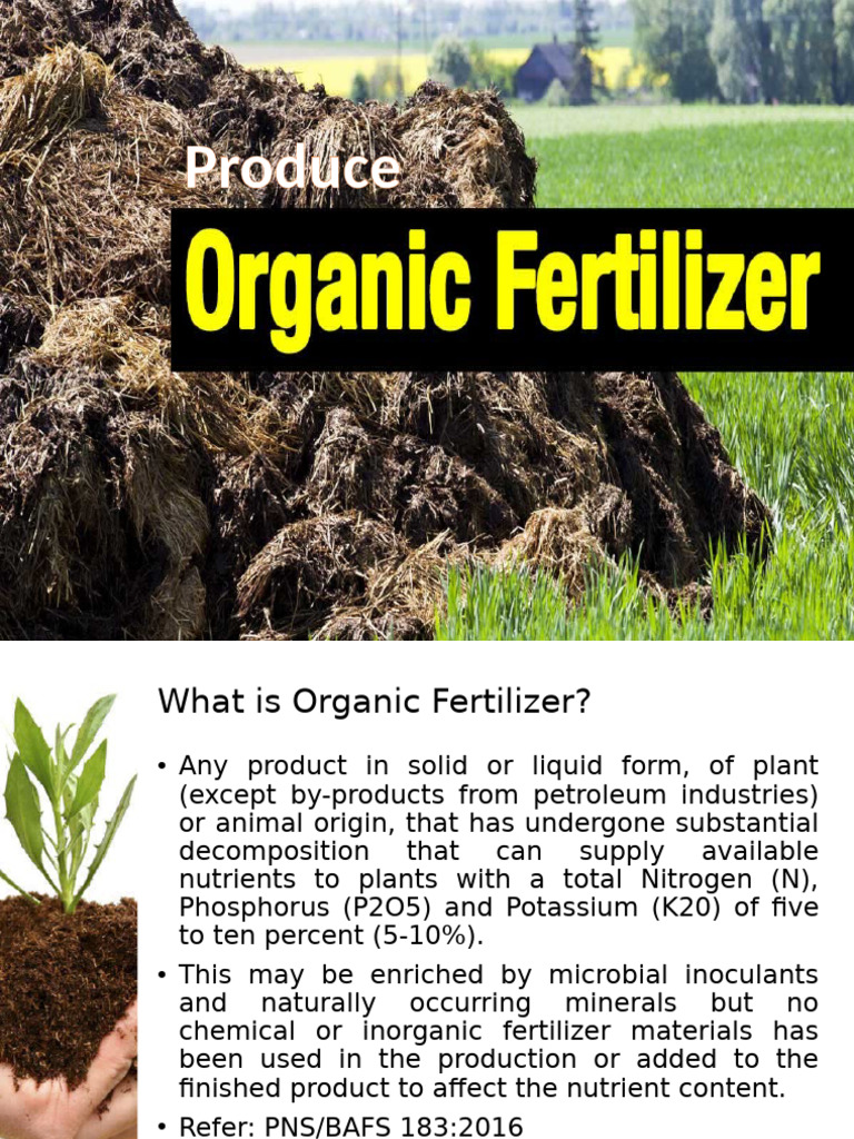 Organic Fertilizer Production Guide | PDF | Compost | Fertilizer