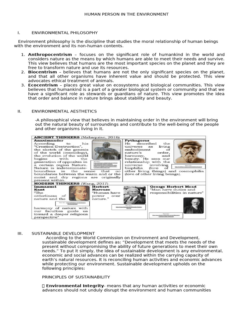 The Human Person in The Environment | PDF | Sustainability ...