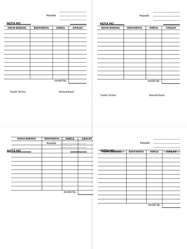 Nota Jualan dan Pembelian Makanan | PDF
