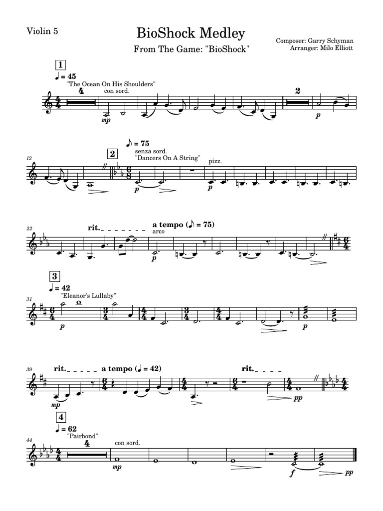 Violin 5 - BioShock | PDF | String Instruments | Musical Compositions