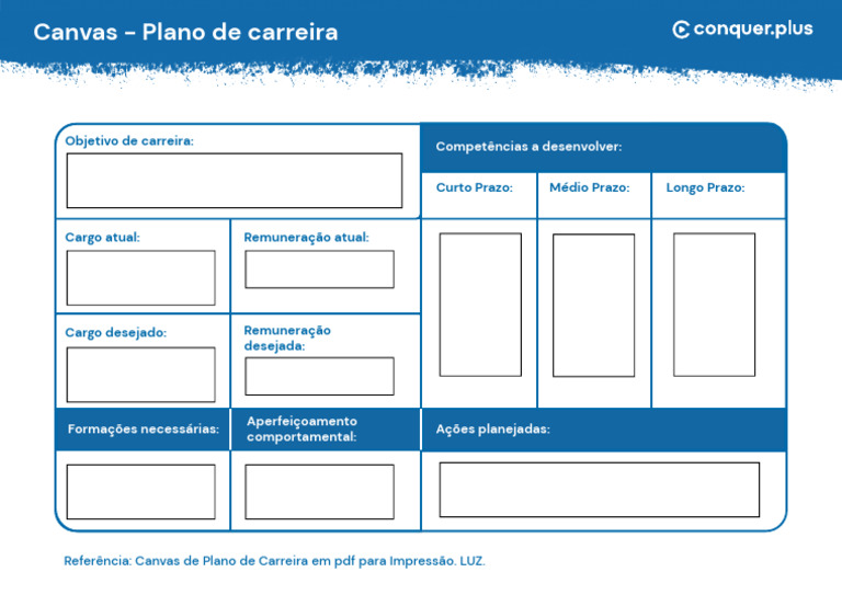 Canvas - Plano de Carreira | PDF