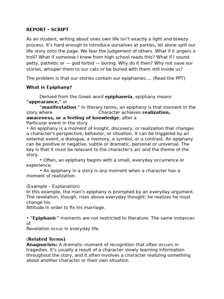 Crafting Epiphanies in Nonfiction Writing | PDF