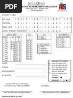 ALS A&E Practice Test: Elementary Level | PDF | Philippines