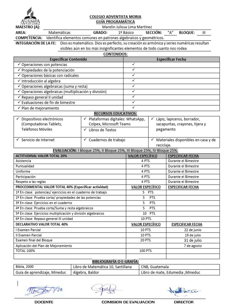 Guía Programática Educación Adventista | PDF | Informática