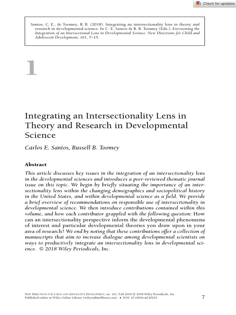 6 - Santos & Toomey (2018) | PDF | Intersectionality | Psychology