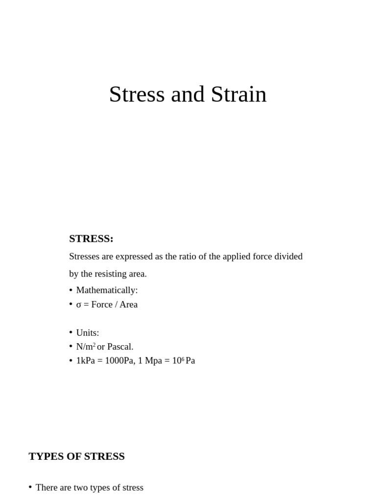 Stress And Strain Ppt Pdf Stress Mechanics Young S Modulus