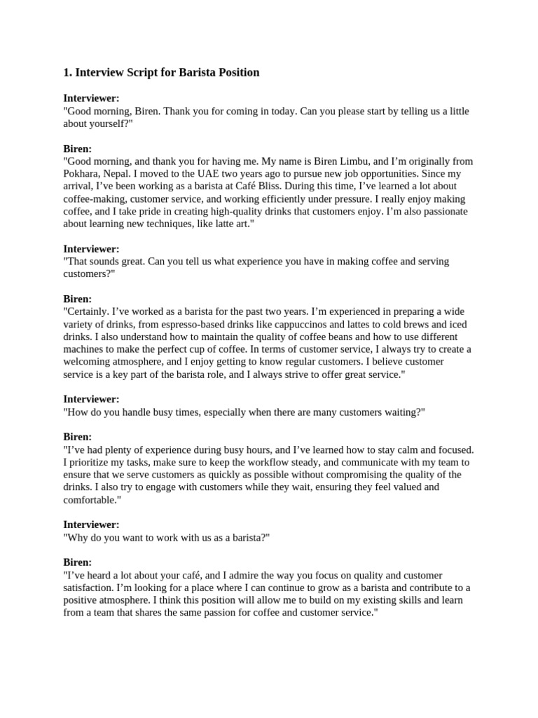 Job Interview Conversations | PDF | Leadership | Psychology