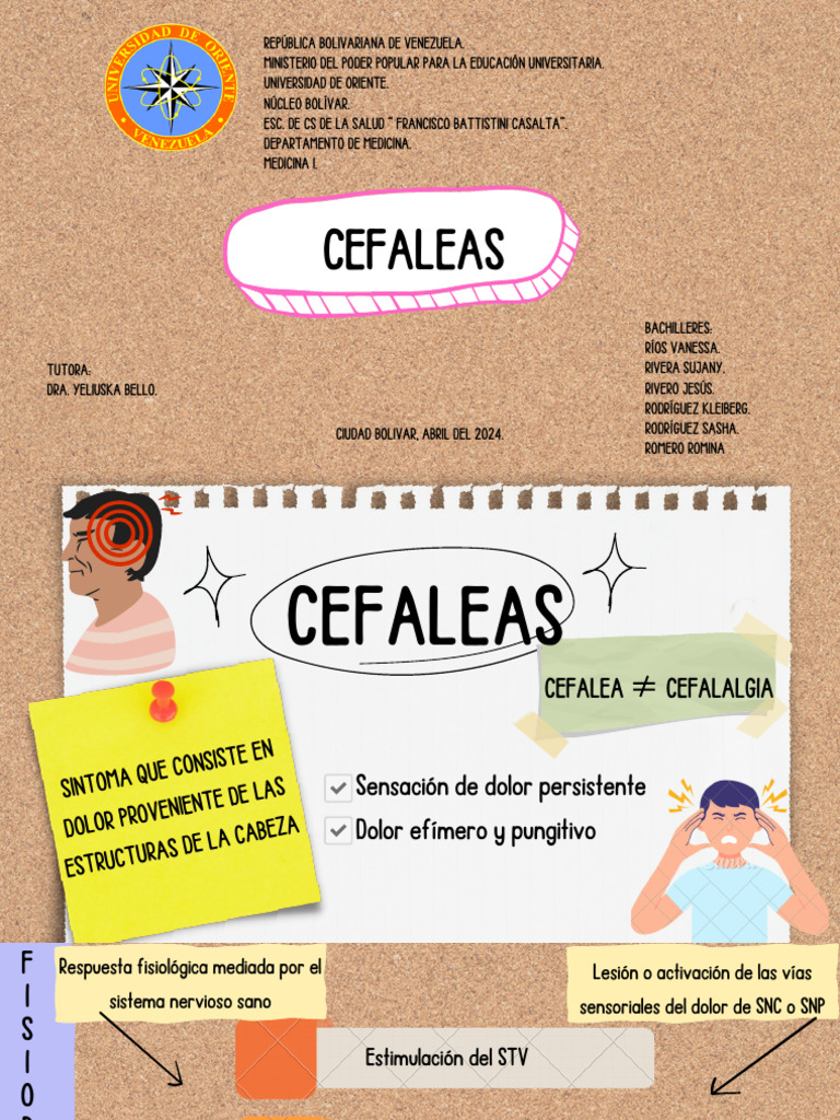 Clasificación y Fisiopatología de Cefaleas | PDF | Dolor de cabeza ...