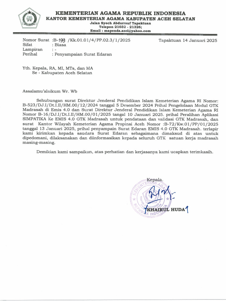 Surat Peralihan Simpatika Ke Emis Gtk 4 0 Pdf