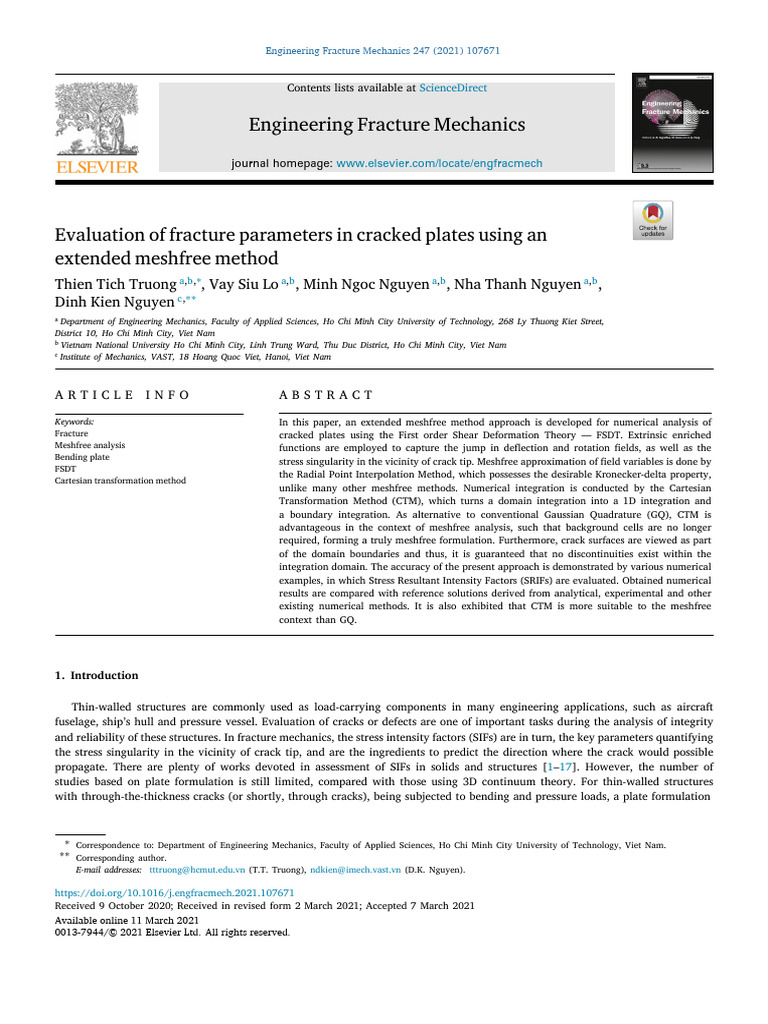 Evaluation of Fracture Parameters in Cracked Plates Using Anextended ...